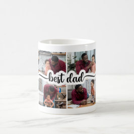 Bästa Pappa-Personlig 4-fotokollage Kaffemugg