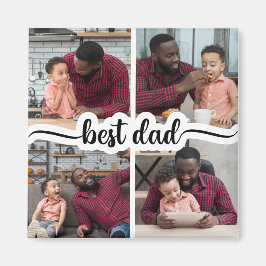 Bästa Pappa-Personlig 4-fotokollage Magnet