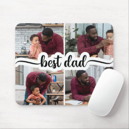 Bästa Pappa-Personlig 4-fotokollage Musmatta