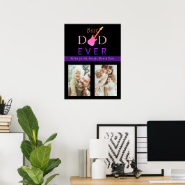 Bästa Pappa Photo Collage Coola Modern Fars dag Poster