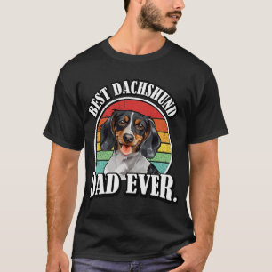 Bästa pappa piebald dachshund-älskare t shirt