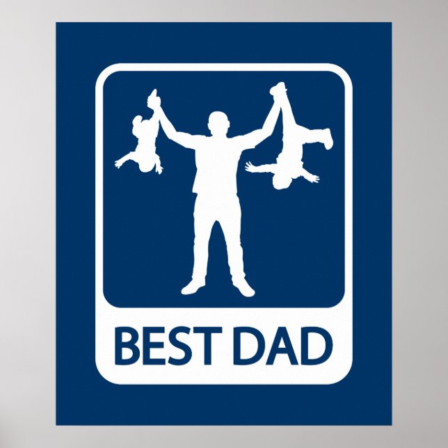 Bästa Pappa-Poster/utskrift - Far med barn Poster (Framsidan)