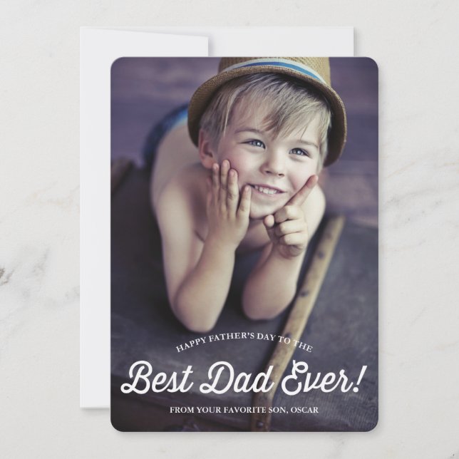 Bästa Pappa | Retro Calligraphy Fars dag Card Kort (Framsida)