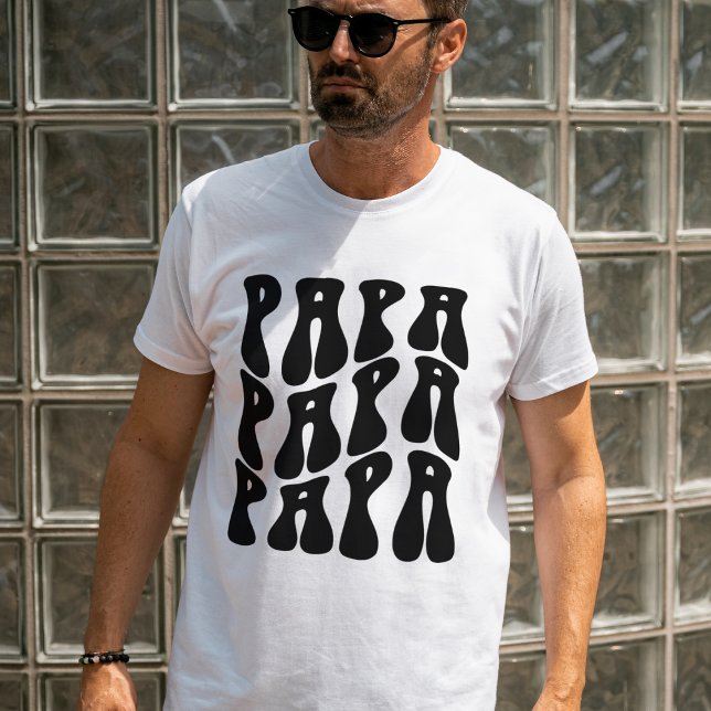 Bästa Pappa Retro-Vågigt - den berömda Pappa Far-d T Shirt (Skapare uppladdad)