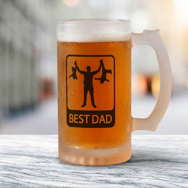 Bästa pappa - rolig fars dag frostat ölglas (Skapare uppladdad)