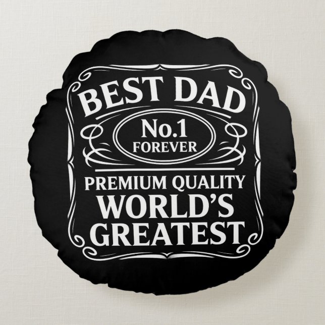 Bästa Pappa Rund Kudde (Framsidan)
