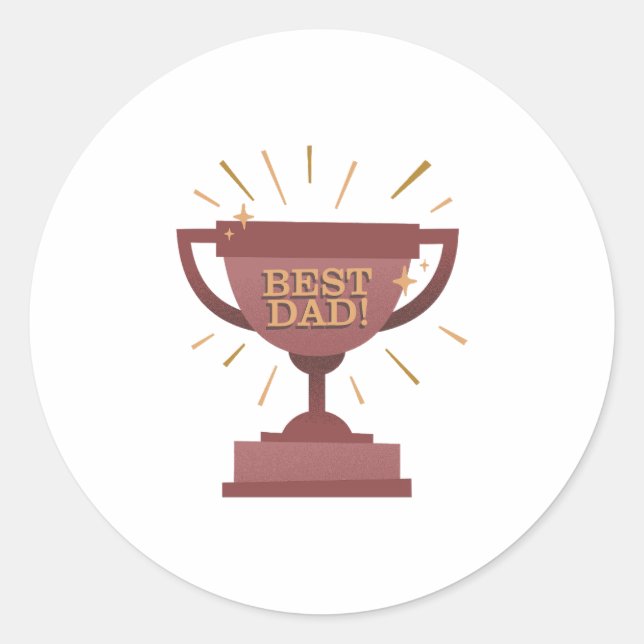 Bästa pappa runt klistermärke (Framsida)