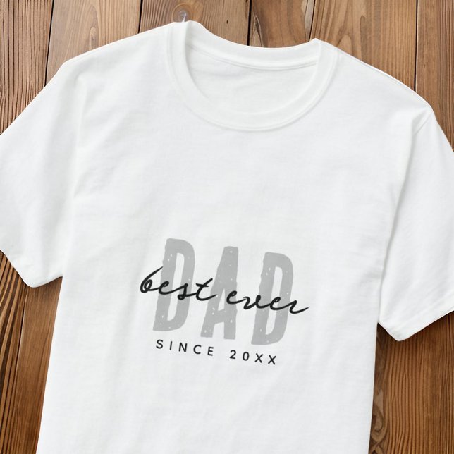 Bästa Pappa sedan 20XX Modern enkel och enkel disk T Shirt (Skapare uppladdad)