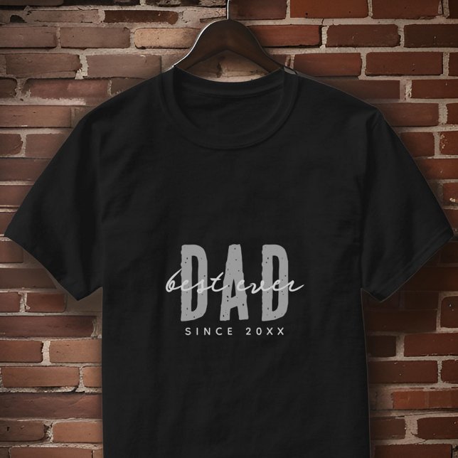 Bästa Pappa sedan 20XX Modern enkel och enkel disk T Shirt (Skapare uppladdad)
