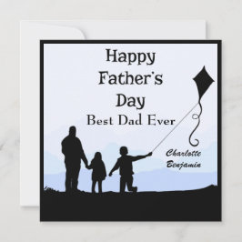 Bästa Pappa Silhouette Namn Kite Fars dag-kort Inbjudningar