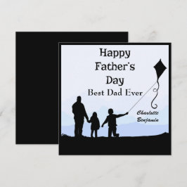 Bästa Pappa Silhouette Namn Kite Fars dag-kort Inbjudningar