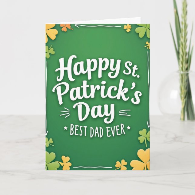 Bästa pappa St Patricks Day-kort Kort (Framsida)