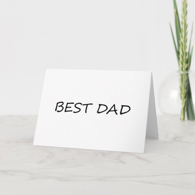 Bästa pappa svart och vit minimalistisk modern kort (Framsida)