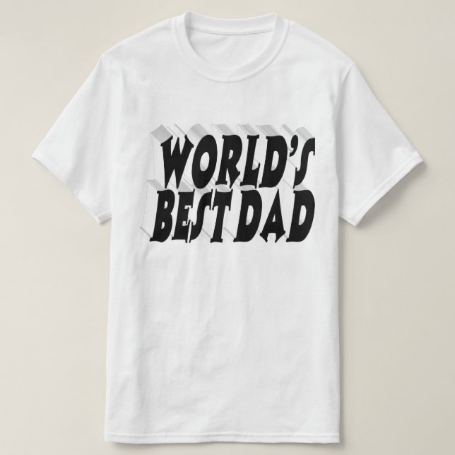 Bästa Pappa-svarta 3d-text T Shirt (Design framsida)