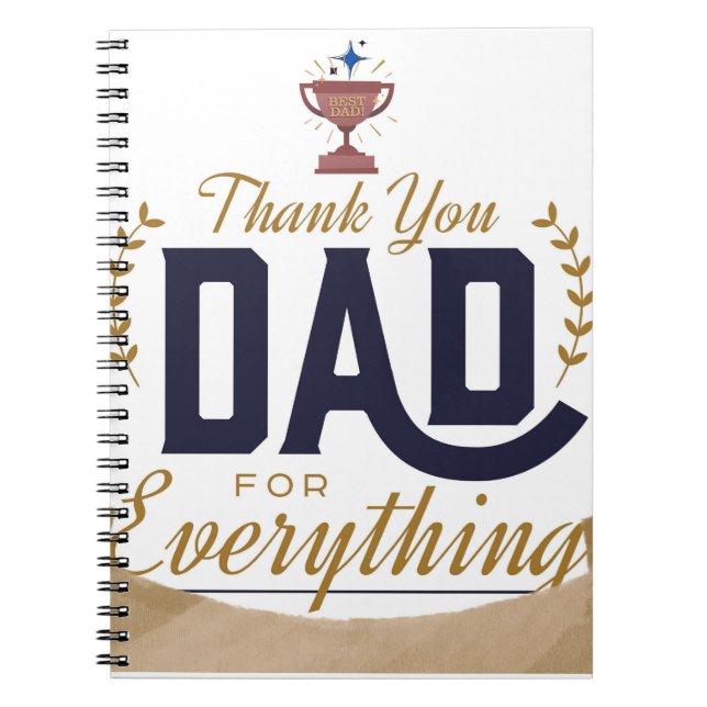 Bästa pappa – tack design anteckningsbok (Framsidan)