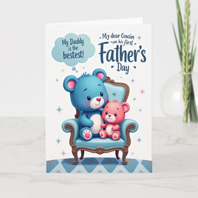 Bästa Pappa Teddybjörn Kort (Framsida)