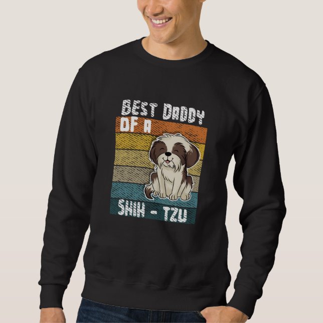 Bästa pappa till en Shih-Tzu Lång Ärmad Tröja (Framsida)