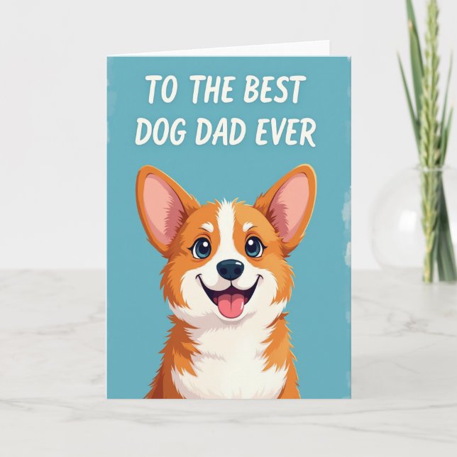 Bästa Pappa Till Hund Designkort Kort (Framsida)