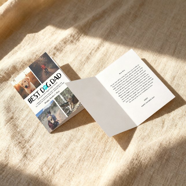 Bästa pappa till hund | Fotokollage fadersdags kor Kort (Skapare uppladdad)