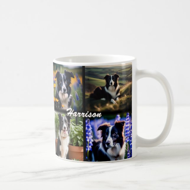 Bästa Pappa till Hund Någonsin Fotokollage Anpassa Kaffemugg (Höger)