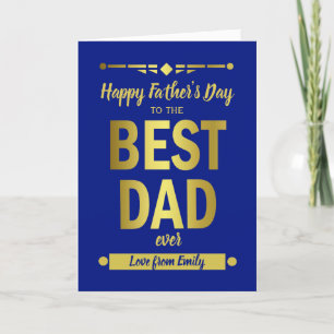 Bästa Pappa-typografi Guld Fars dag Helgkort