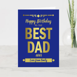 Bästa Pappa-typografi Guld Kort