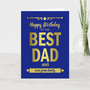 Bästa Pappa-typografi Guld Kort