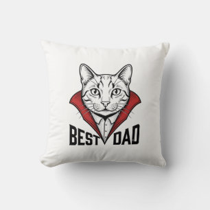 Bästa Pappa Vampire Katt Vintage Gravyr Design_1 Kudde