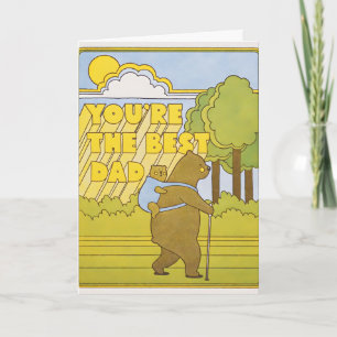 Bästa pappa vandrande björnar Letterpress-kort Kort