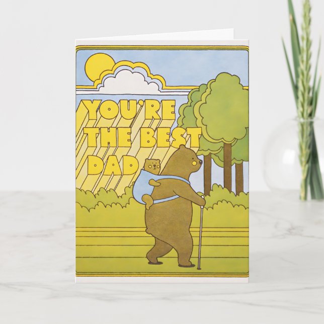 Bästa pappa vandrande björnar Letterpress-kort Kort (Framsida)