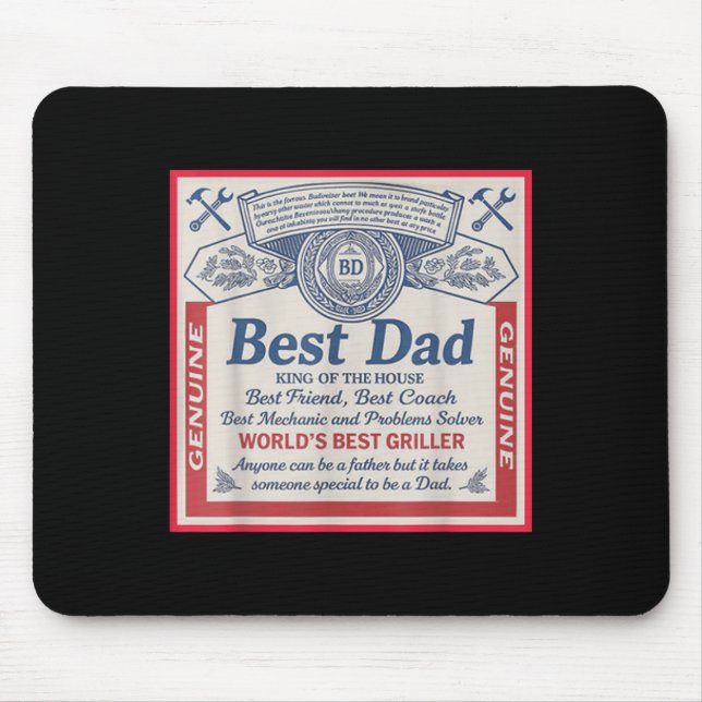 Bästa pappa Världens bästa grillare Fars dag  Musmatta (Framsidan)