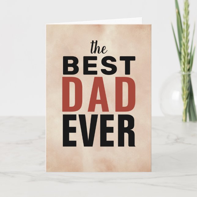 Bästa pappa Vattenfärgstypsnitt Fars dag Kort (Framsida)