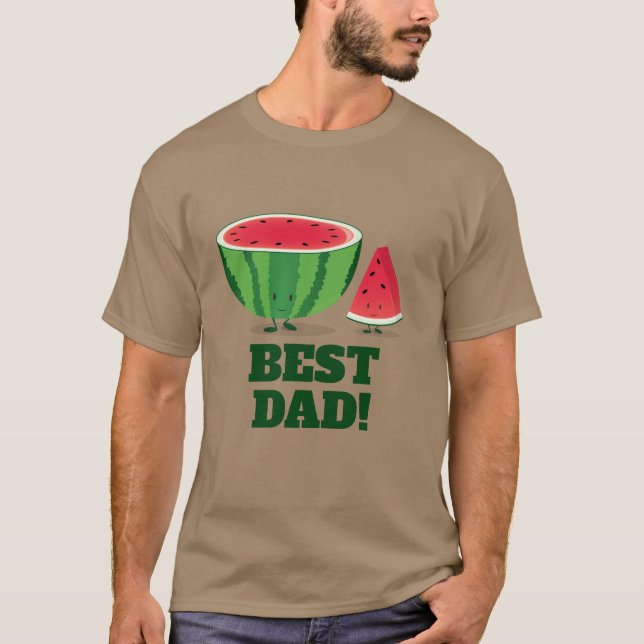 Bästa Pappa-vattenmelon Tecknade figurer T Shirt (Framsida)