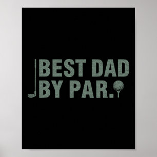 Bästa pappa vid par Fars dag golf födelsedagsprese Poster