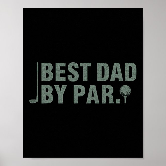 Bästa pappa vid par Fars dag golf födelsedagsprese Poster (Framsidan)
