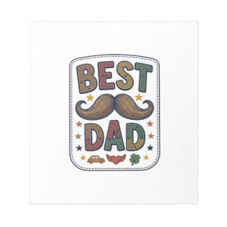 Bästa Pappa Vintage Mustasch Vektor Fader Design_1 Anteckningsblock
