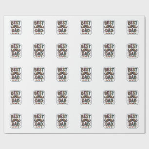Bästa Pappa Vintage Mustasch Vektor Fader Design_1 Presentpapper