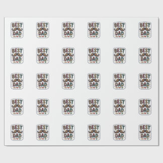 Bästa Pappa Vintage Mustasch Vektor Fader Design_1 Presentpapper