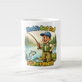 Bästa pappafiskaren vid sjön - rolig presentidé jumbo mugg