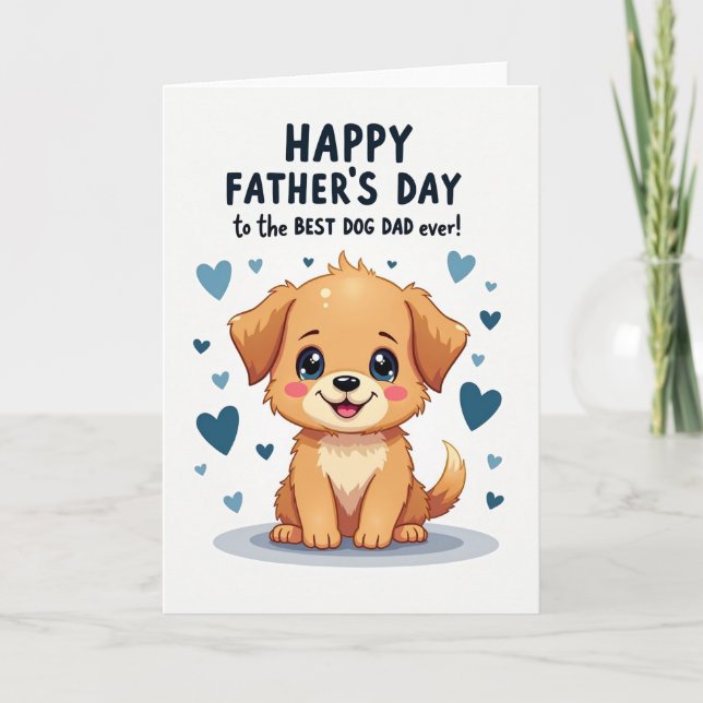 Bästa Pappan För Hund Någonsin Söt Kort (Framsida)