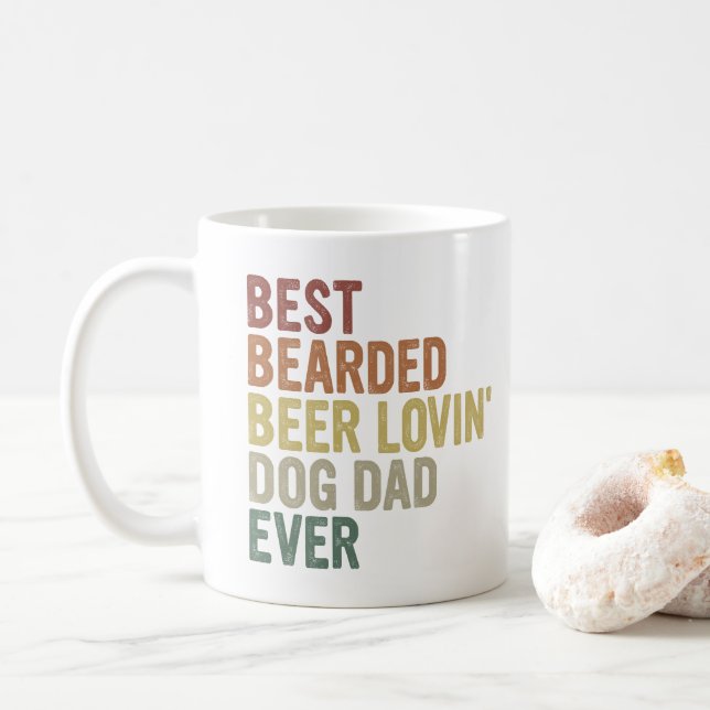 Bästa pappan med skägg som älskar hund och öl någo kaffemugg (Med munk)