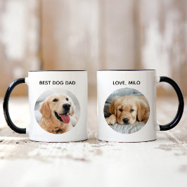 Bästa Pappan till Hund 2 Foto Husdjursnamn Mugg
