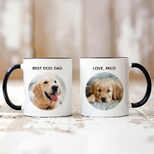 Bästa Pappan till Hund 2 Foto Husdjursnamn Mugg