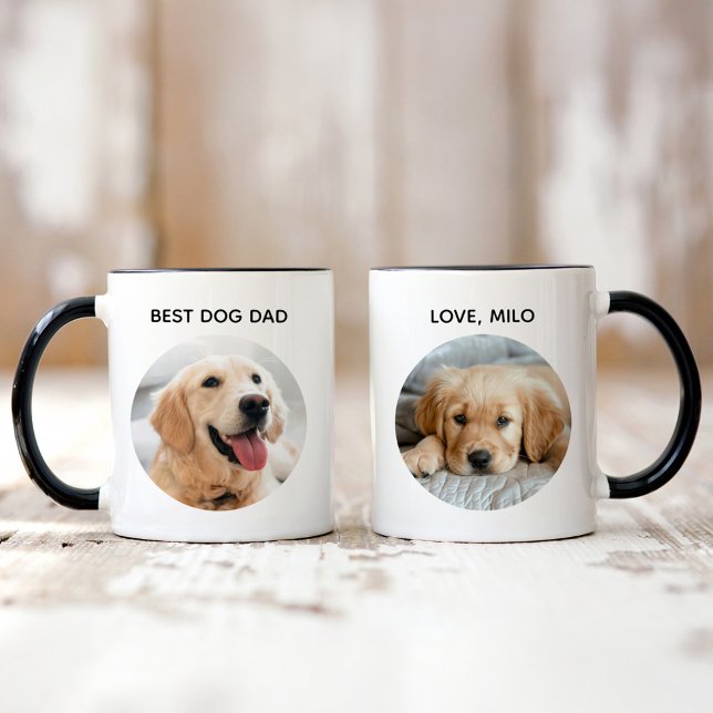 Bästa Pappan till Hund 2 Foto Husdjursnamn Mugg (Skapare uppladdad)
