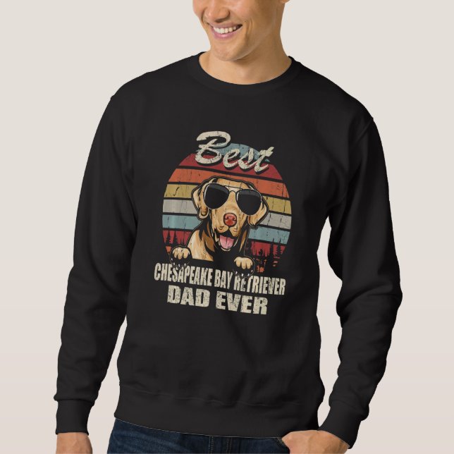 Bästa pappas Chesapeake Bay Retriever någonsin pap Lång Ärmad Tröja (Framsida)