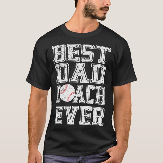 Bästa pappatränare någonsin baseboll fars dag t shirt (Framsida)