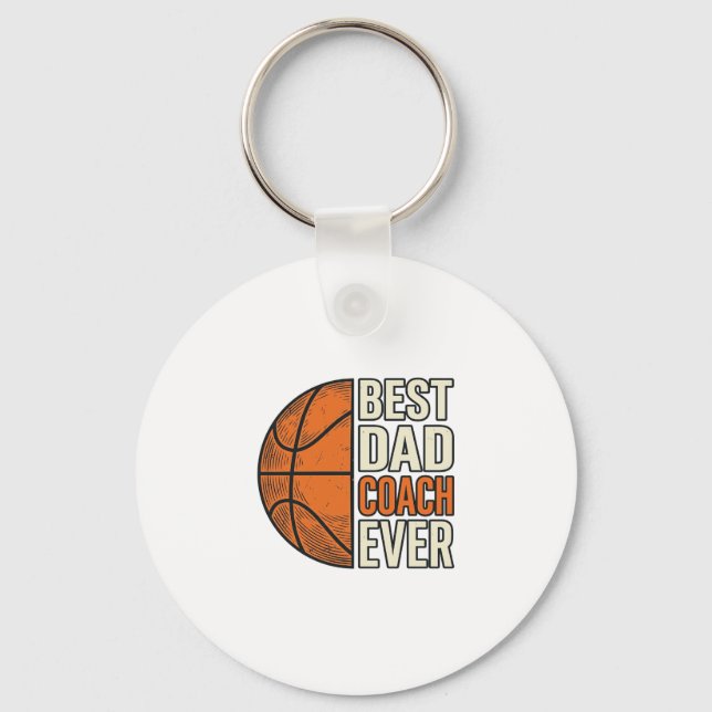 Bästa pappatränare någonsin Basket Vintage Vector  Nyckelring (Framsida)