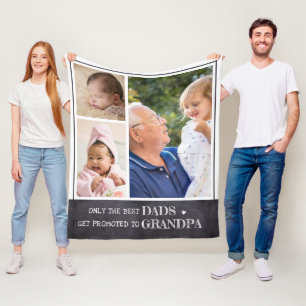 Bästa Pappor befordras till Grandpa 3 Photo Colla Fleecefilt