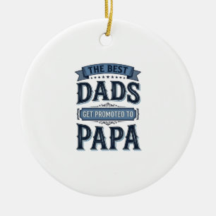 Bästa pappor befordras till Papa Vintage Shirt Des Julgransprydnad Keramik