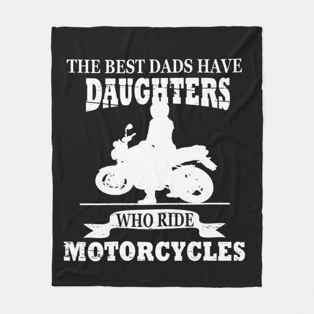 Bästa pappor-dotters motorcykel fleecefilt (Framsidan)